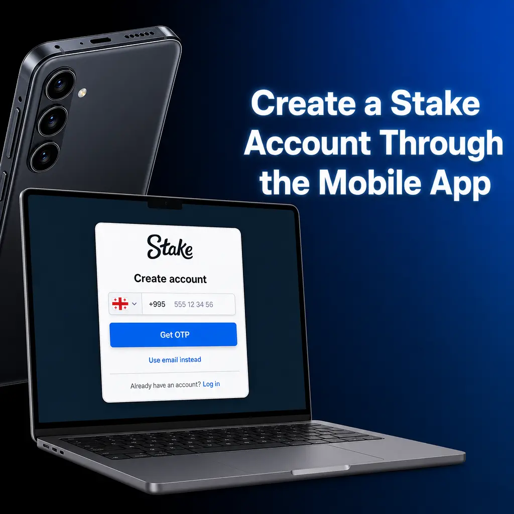 Stake mobile app registration screen on Android device