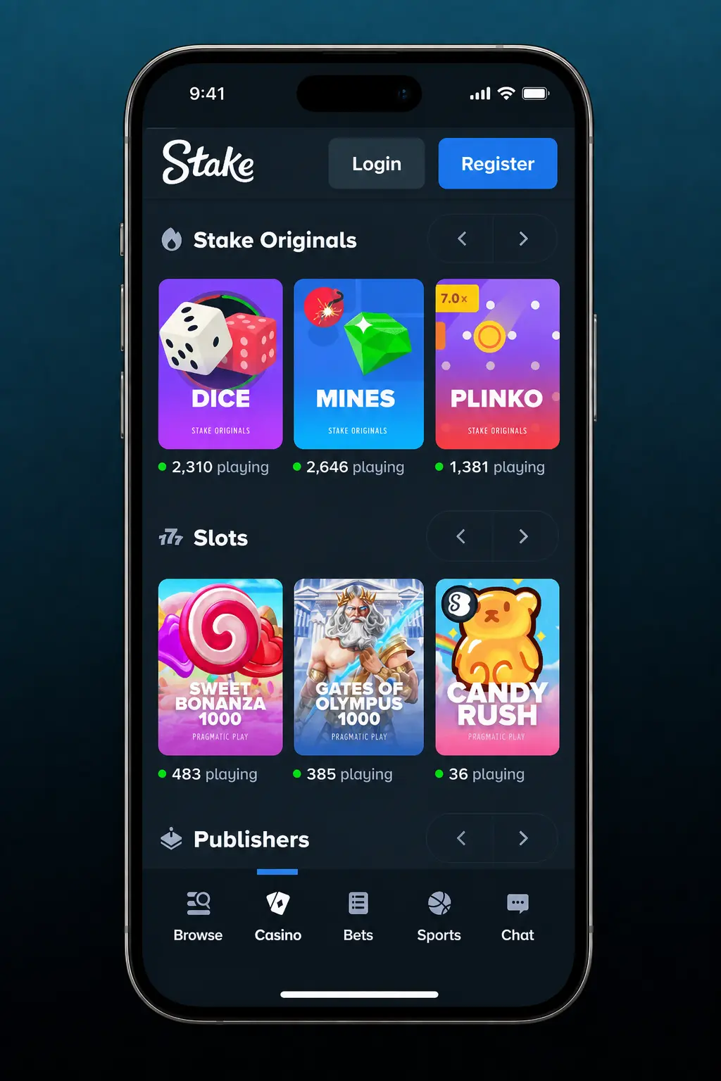 Step-by-step guide showing how to place a first bet on Stake sportsbook with bet slip and sport navigation