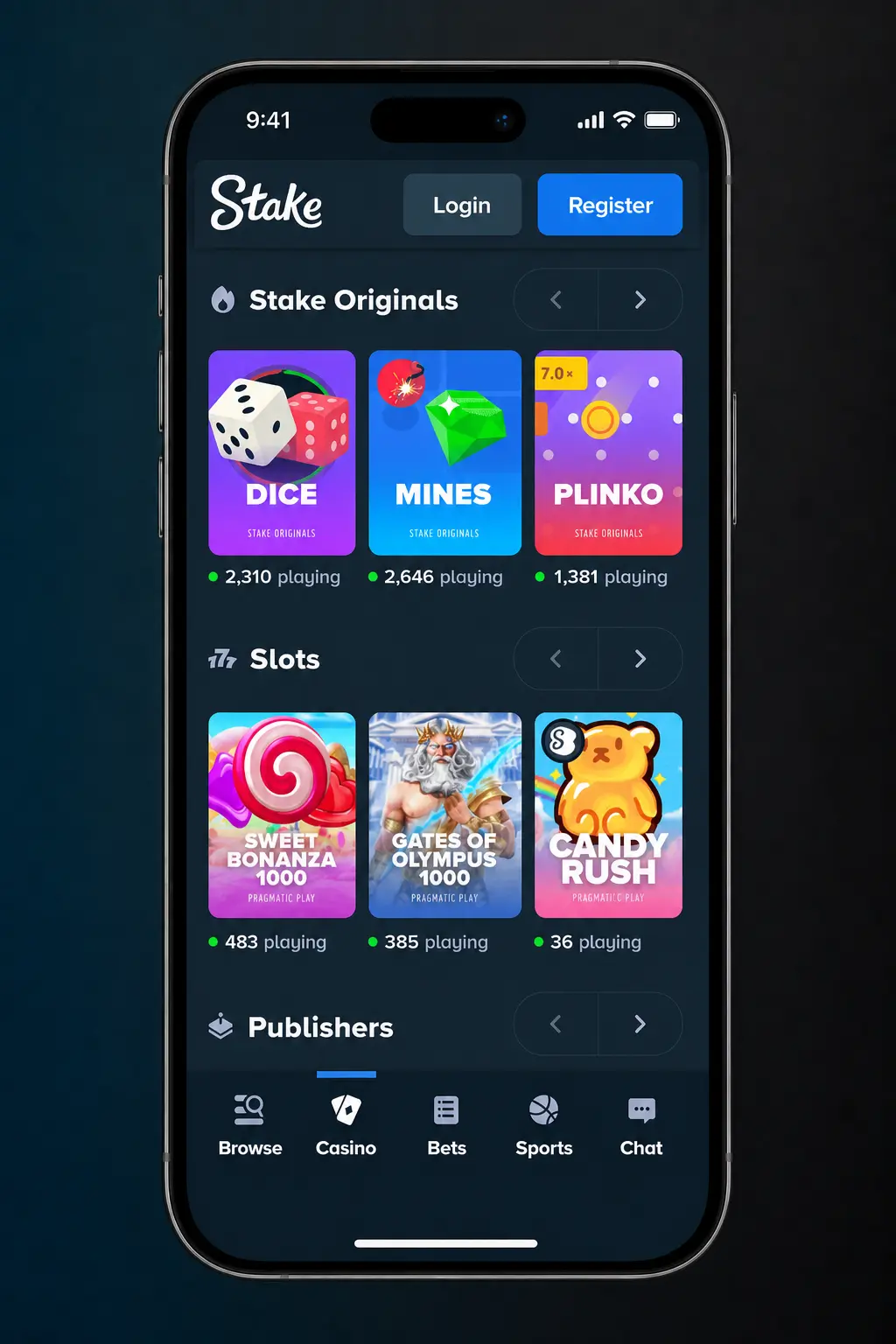 Stake cricket betting registration and deposit steps for Canadian players on desktop screen